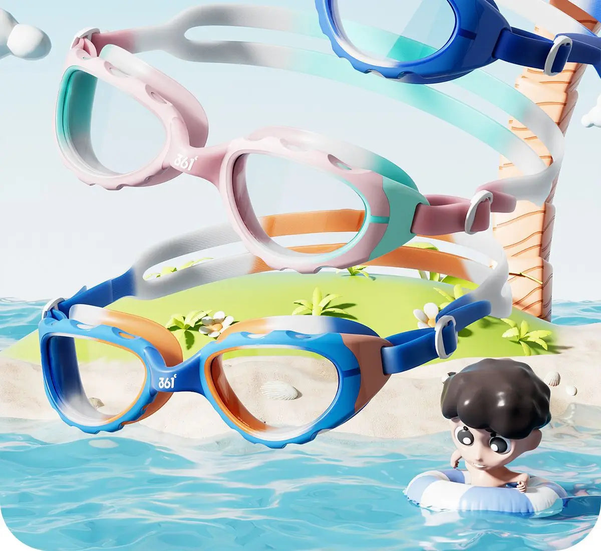 361 swimming goggles waterproof and anti fog high-definition boys' summer professional diving equipment girls' swimming goggles