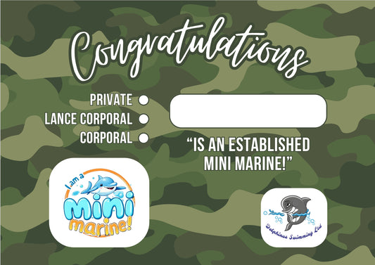 Mini Marines Certificate
